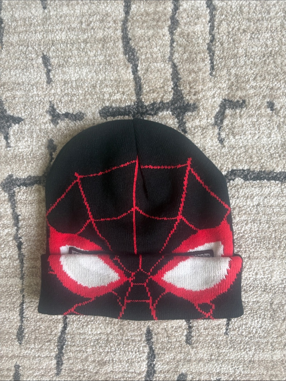 Marvel Black Red Spider-Verse Knit Beanie